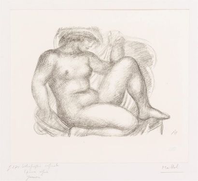 null Aristide MAILLOL (1861-1944) 
"Nu féminin" 
Lithographie originale. 
33 x 50...