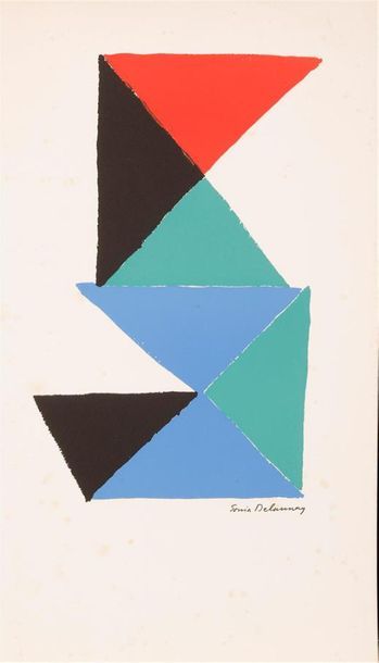 null Sonia DELAUNAY (1885-1979) 
"Composition" Original 
lithograph signed lower...
