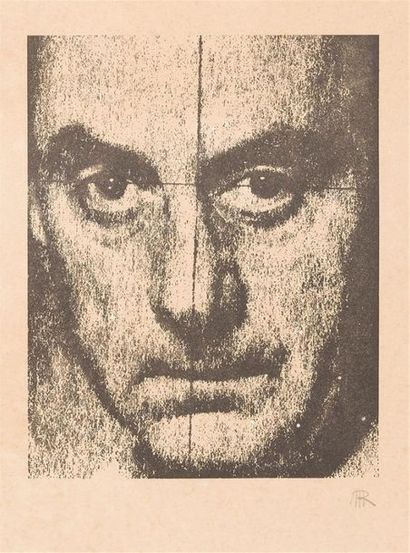 null Man RAY (1890-1976) 
"Autoportrait"
Lithographie en noir 
Monogrammée en bas...