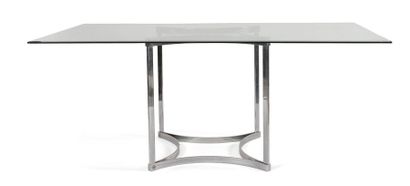 null In the taste of Alessandro ALBRIZZI (1934-1994) Dining room 
table. 
Chrome-plated...