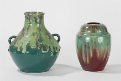 null CAB (Félix GETE) Glazed terracotta
jug signed (H.: 20 cm - Slight shine on the...