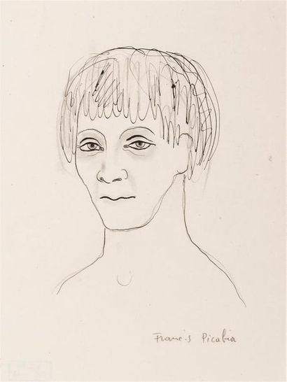 null FRANCIS PICABIA (1879-1953)
Sans titre (Portrait) 
Dessin à la plume et au crayon...