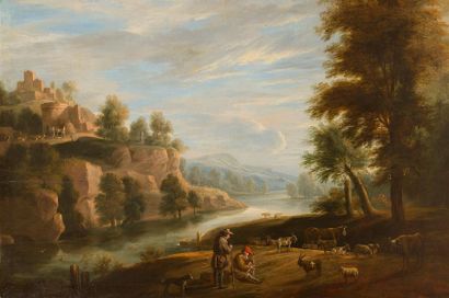 null ATTRIBUTED TO LUCAS VAN UDEN (ANTWERP 1595-1672)
Characters in a landscape near...