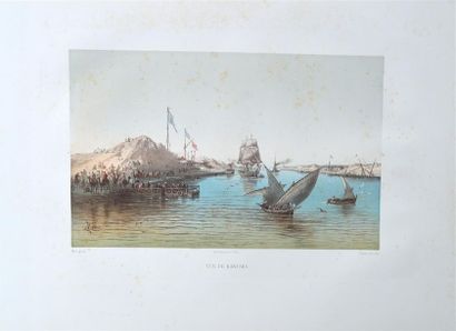 null FONTANE (Marius) - ÉGYPTE - SUEZ - KANTARA
Réunion de 4 lithographies en couleurs...