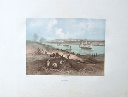 null FONTANE (Marius) - ÉGYPTE - SUEZ - KANTARA
Réunion de 4 lithographies en couleurs...