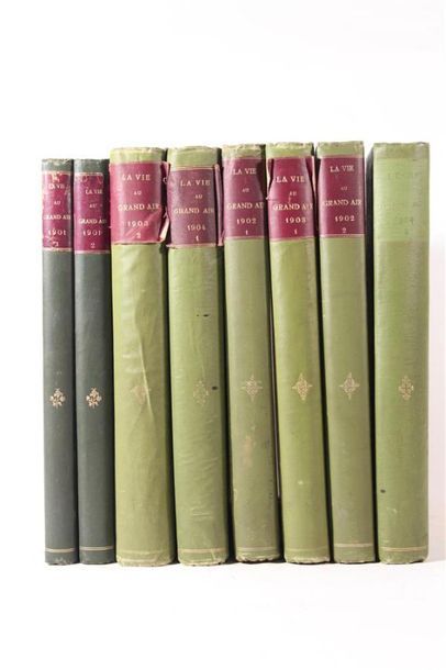 null La VIE au GRAND AIR
Réunion de 8 volumes reliés, années 1901 à 1904.
½ percaline...