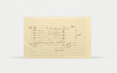 null Manuscrit autographe
RAVEL (Maurice)
Petit manuscrit musical autographe "L'Enfant",...