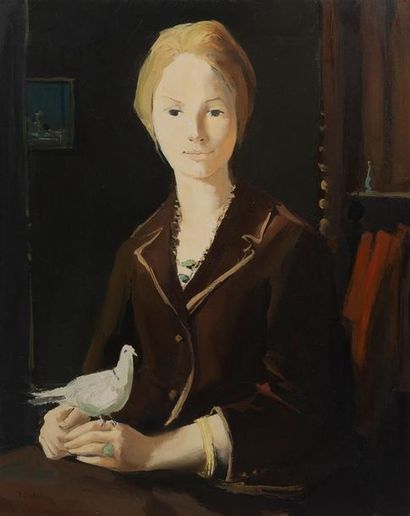 null Jonathan ZUTTER (1928-1998)
"Portrait de dame à la colombe"
Huile sur toile...