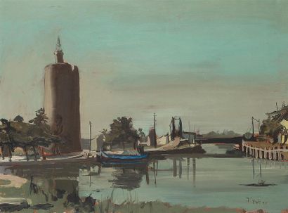 null Jonathan ZUTTER (1928-1998)
"La tour de Constance"
Huile sur toile signée en...