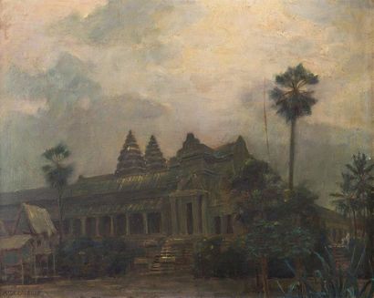 null André DELACROIX (1878-1934)
"Angkor-Vat, effet de contre-jour"
Huile sur carton...
