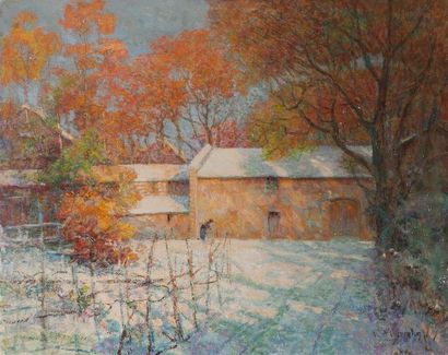 null Victor CHARRETON (1864-1936)
"Paysage d'automne sous la neige" 
Huile sur toile...