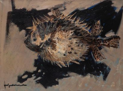 null Jef FRIBOULET (1919-2003)
"Le poisson lune"
Huile sur toile signée en bas à...