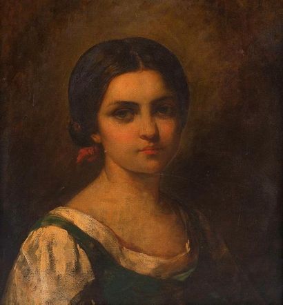 null A. CHARPENTIER (1813-1880)
"Portrait de jeune femme"
Huile sur toile signée...