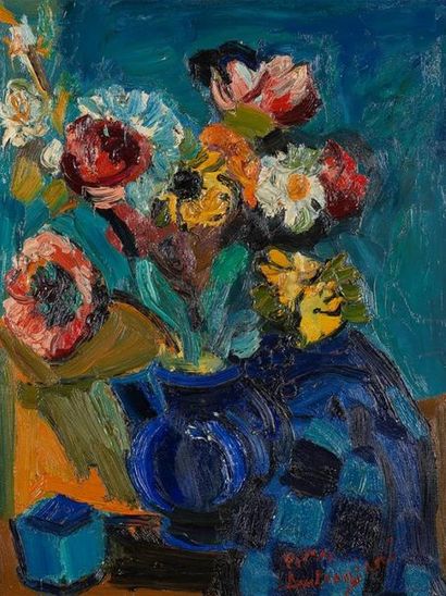 null Pierre AMBROGIANI (1907-1985)
"Bouquet de fleurs"
Huile sur toile signée en...