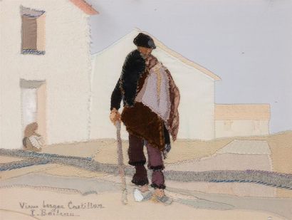 null BOILEAU (XXème siècle)
"Vieux berger castillan"
Tissus superposés et cousus...