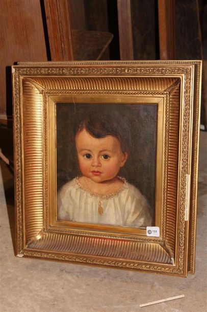 null École XIXème siècle
"Portrait d'enfant"
Huile sur toile, signée en haut à droite...