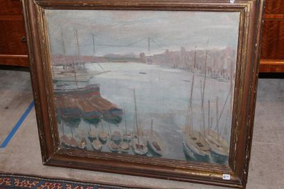 null Edmond SIGRIST (1882-1947)
"Le Port"
Huile sur toile signée en bas à droite
53...
