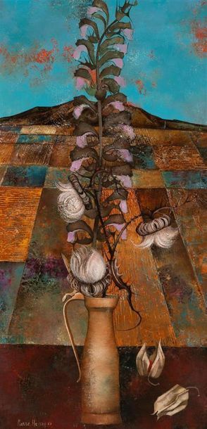 null Pierre HENRY (1924-2015)
"Bouquet de chardons"
Huile sur toile signée en bas...