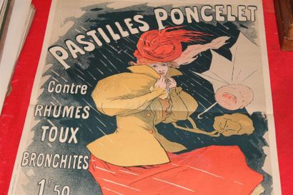 null D'après Chéret, affiche lithographiée couleur pour les pastilles Poncelet, imprimerie...