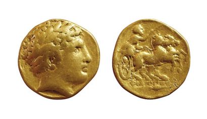 null ARVERNES
Statère d'or, imitation du statère de Philippe II. 
3e-2e s. av. J.C....