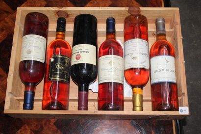 null Ensemble de 6 bouteilles de vin, 2 bouteilles: Château La Gravette Loupiac 2003,...