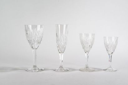 null Saint Louis Chantilly model (created in 1958), part of a cut crystal glass service...