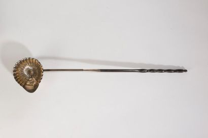 null Silver punch spoon 1819 - 1838 CR numbered, the handle in twisted whale dewlap...