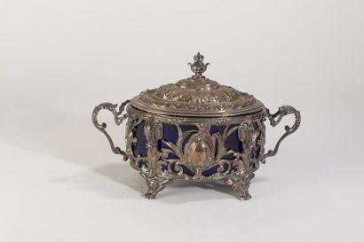 null Silver oval sugar bowl Minerve 950 thousandths Napoleon III. In the Louis XV...