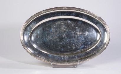 null Maison Henin et compagnie, Minerve silver dish 950 thousandths oval, the edge...