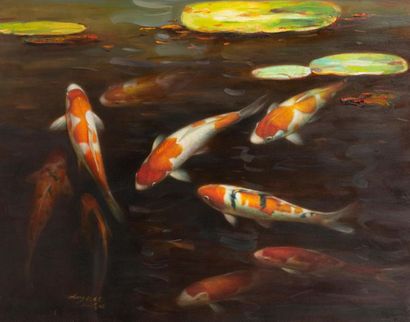 null Yajie Cheng (Né en 1958)
École Chinoise contemporaine
"Fish II" 2000
Acrylique...