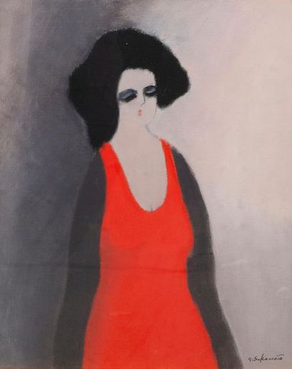 null N. Sakamoto
Contemporary
Japanese School "Lady in Red"
Oil on canvas signed...