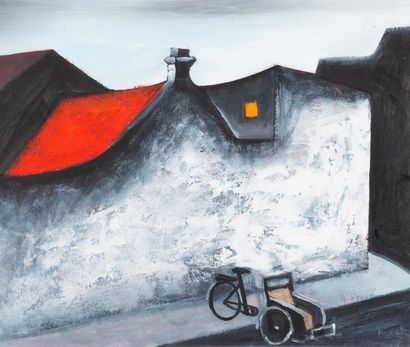 null Phong
"Ruelle dans la nuit"
Oil on paper signed lower right and dated 1995 Sight
size...