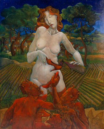 null Jean-Pierre Ceytaire (Born in 1946)
"Bacchanale"
Oil on canvas signed in the...