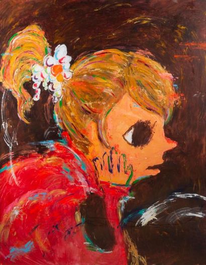 null Rokkaku Ayako (Born 1982) Japanese
School
"Thinking girl"
Acrylic on canvas...
