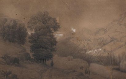 null 19th CENTURY SCHOOL
Pastoral scene in a mountain landscape.
Oil on canvas, in...