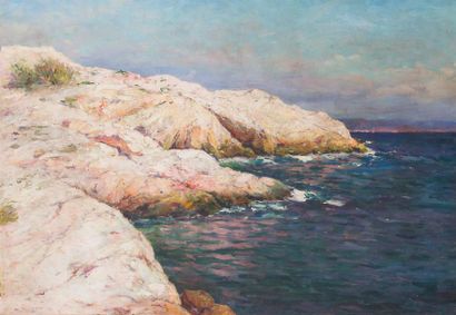 null ALEXANDRE ISAILOFF (1869-1966)
Rochers aux Goudes in Marseille.
Oil on canvas...