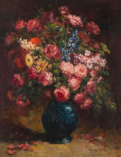 null ALFRED BASTIEN (1873-1955)
Bouquet.
Oil on canvas, signed lower right and countersigned...