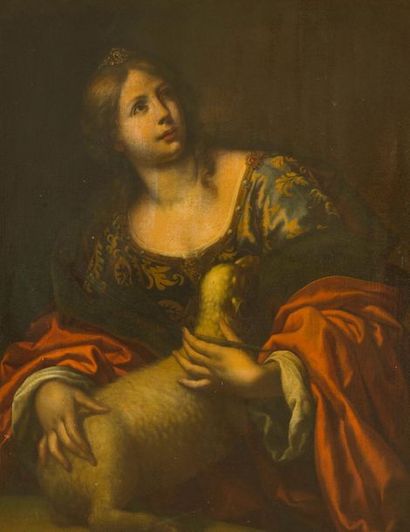 null ATTRIBUTED TO ONORIO MARINARI (1627-1715)
Saint Agnes
Canvas.
107.7 x 84 cm.
(Ancient...