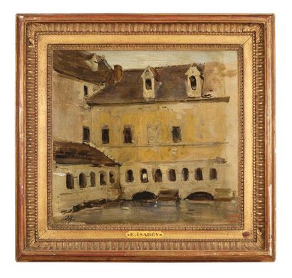 null EUGENE ISABEY (1804-1886)
Moulin à eau.
Huile sur papier marouflé sur toile,...
