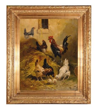 null HENRY SCHOUTEN (C.1857-1927)
Henhouse.
Oil on canvas, signed lower right.
65...