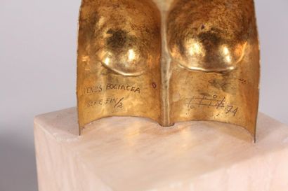 null Deux sujets en métal doré
Vénus FOLIACEA, numérotée
Hauteur totale : 25,5 c...