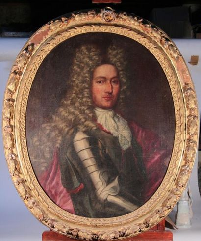 null ÉCOLE DÉBUT DU XVIIIème
Portrait d'homme en armure
Huile sur toile en ovale
83...