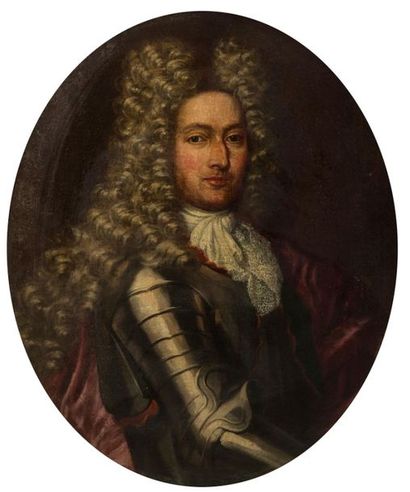 null ÉCOLE DÉBUT DU XVIIIème
Portrait d'homme en armure
Huile sur toile en ovale
83...