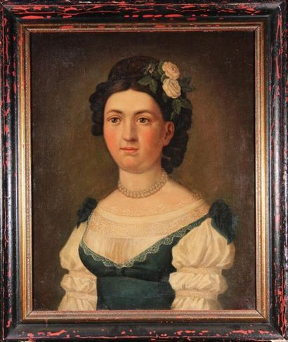 null ÉCOLE XIXème
Jeune fille au collier de perles
Huile sur toile
55 x 44 cm