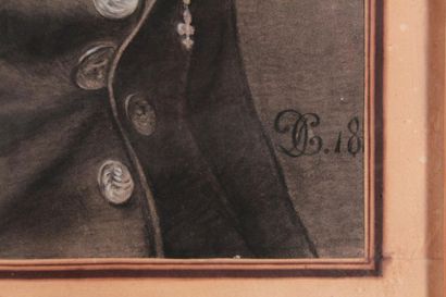 null ÉCOLE XIXème
Portrait de Rejou Prosper
Fusain à rehauts de craie signé en bas...