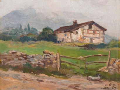 null Louis Marius GUEIT (1877-1956)
Pyrenean house.
Oil on panel, signed lower right...