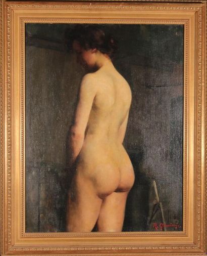 null Gustave Francois Raoul QUENIOUX (1865-1949)
Modèle de dos.
Huile sur toile signée...