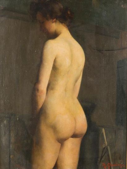 null Gustave Francois Raoul QUENIOUX (1865-1949)
Model back.
Oil on canvas signed...