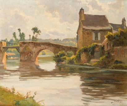 null Louis Marius GUEIT (1877-1956)
Bridge over the river, 1912.
Oil on canvas, signed...