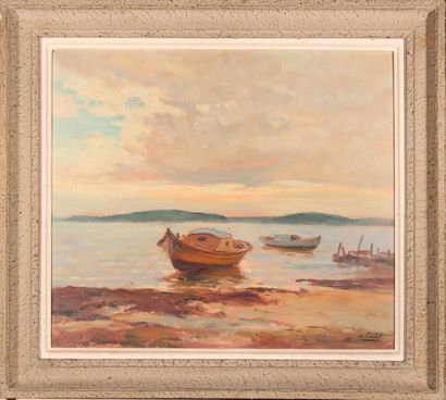 null Louis Marius GUEIT (1877-1956)
Pinasse on the basin.
Oil on panel, signed lower...